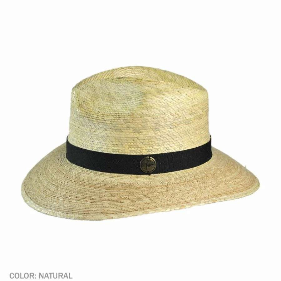 Outdoors * | Explorer Palm Straw Safari Fedora Hat