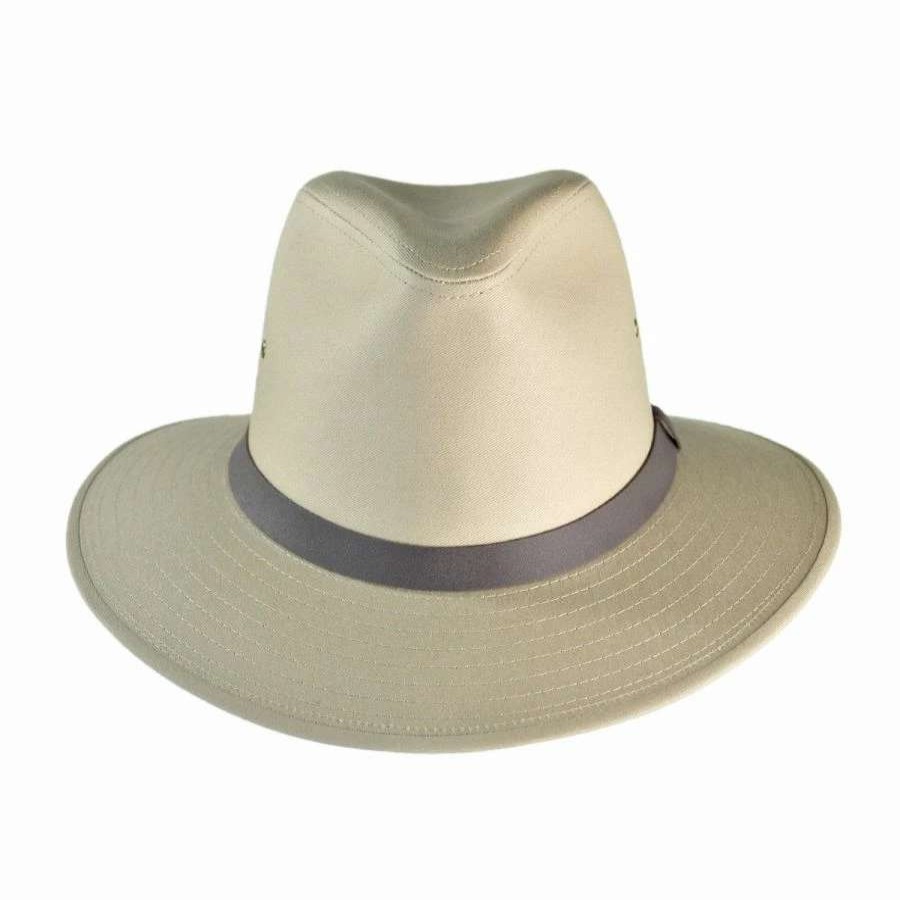 Fedoras * | Cotton Safari Fedora Hat British Tan