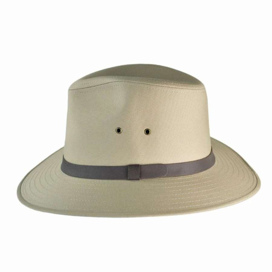 Fedoras * | Cotton Safari Fedora Hat British Tan