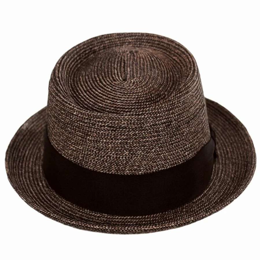 Fedoras * | Waits Sewn Braid Straw Pork Pie Hat