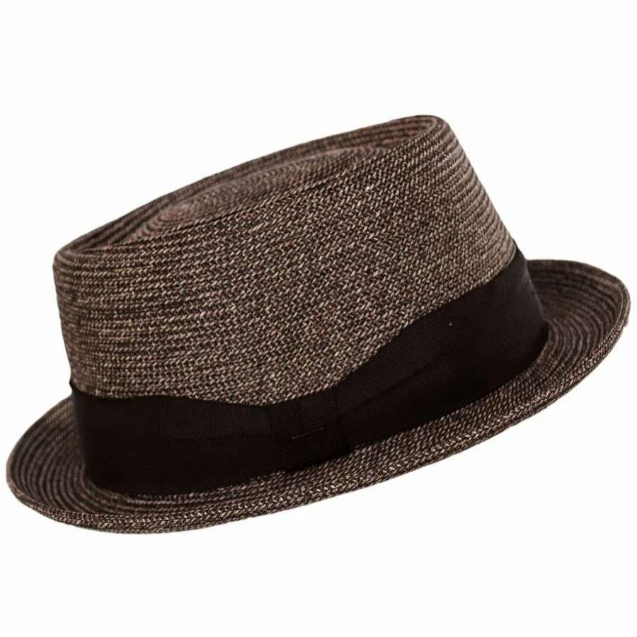 Fedoras * | Waits Sewn Braid Straw Pork Pie Hat