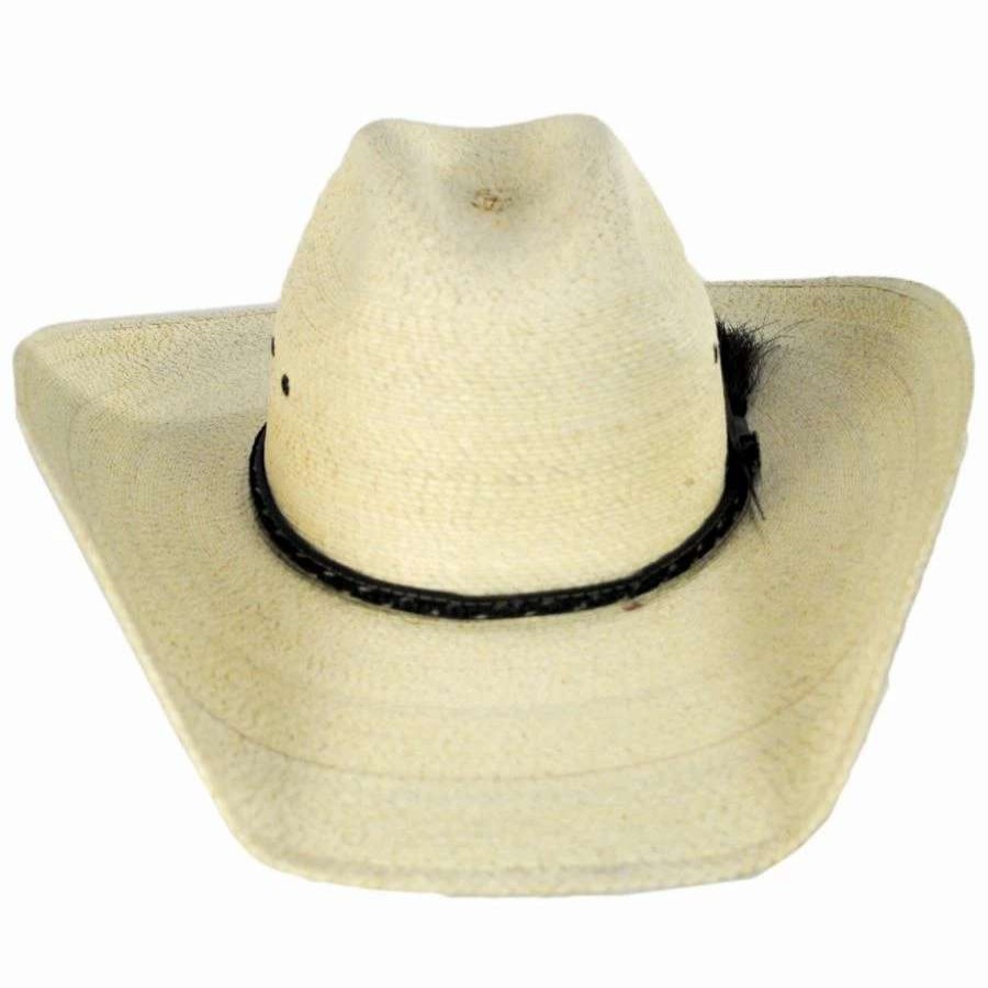 Cowboy & Western Hats * | Bent Rail Buckhorn Palm Straw Cattlemen Western Hat