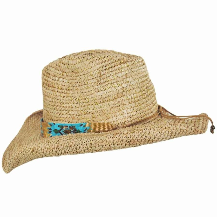 Cowboy & Western Hats * | Mazatlan Crochet Raffia Straw Western Hat