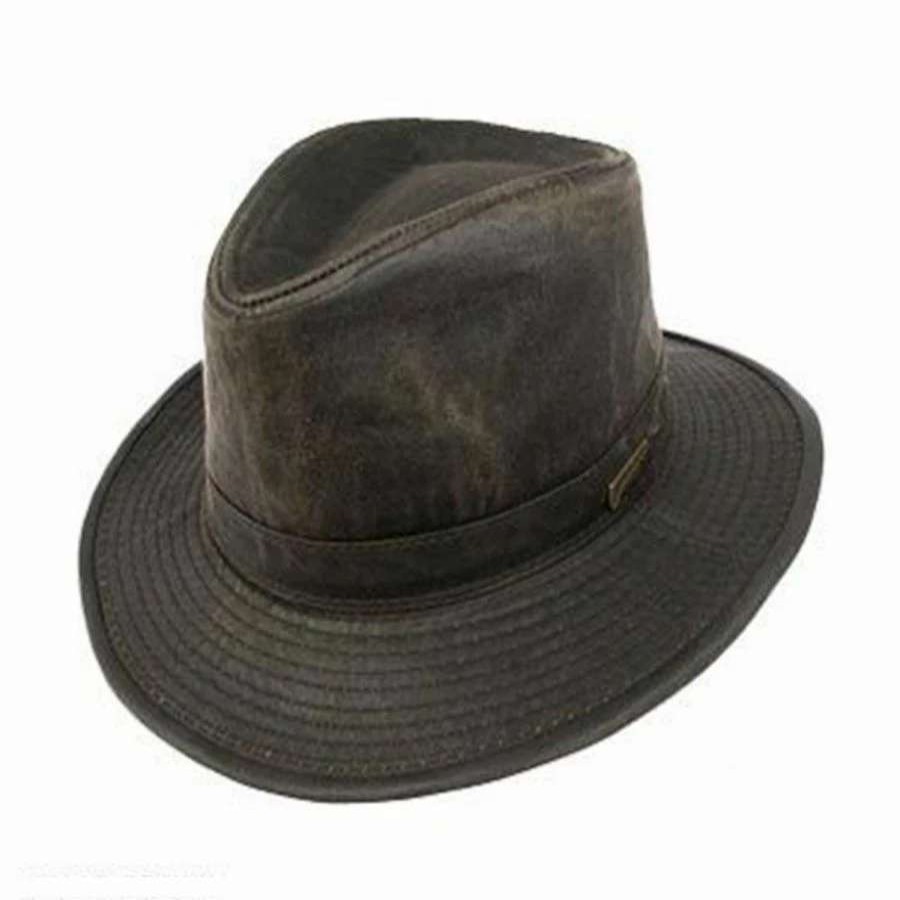 Fedoras * | Officially Licensed Weathered Cotton Safari Fedora Hat