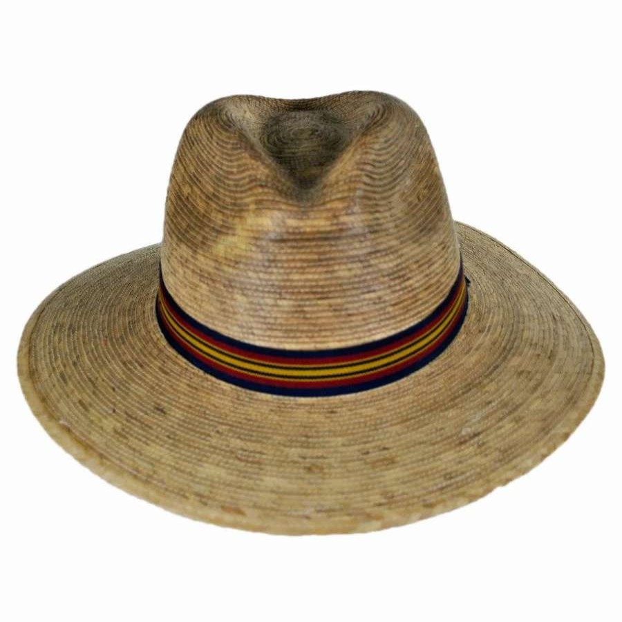 Women'S Hats * | Striped Band Explorer Palm Straw Fedora Hat