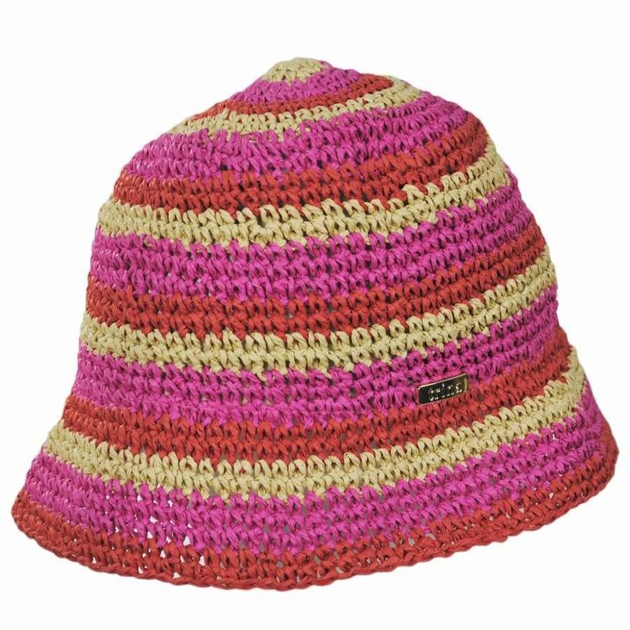 Bucket Hats * | Palo Striped Crochet Toyo Bucket Hat