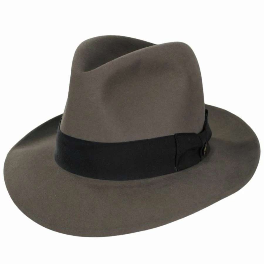 Men'S Hats * | Stetson New York Shapeable Open Crown Fur Felt Fedora Hat