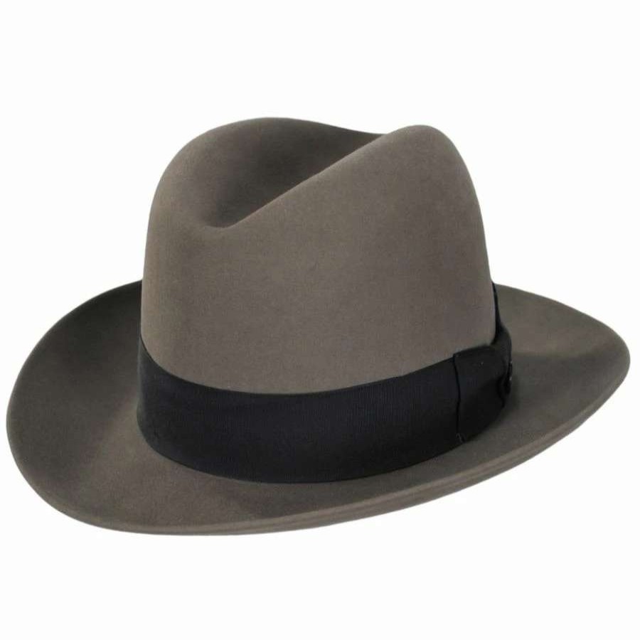 Men'S Hats * | Stetson New York Shapeable Open Crown Fur Felt Fedora Hat