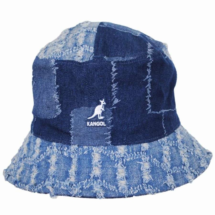 Bucket Hats * | Kangol Patchwork Mashup Denim Cotton Bucket Hat