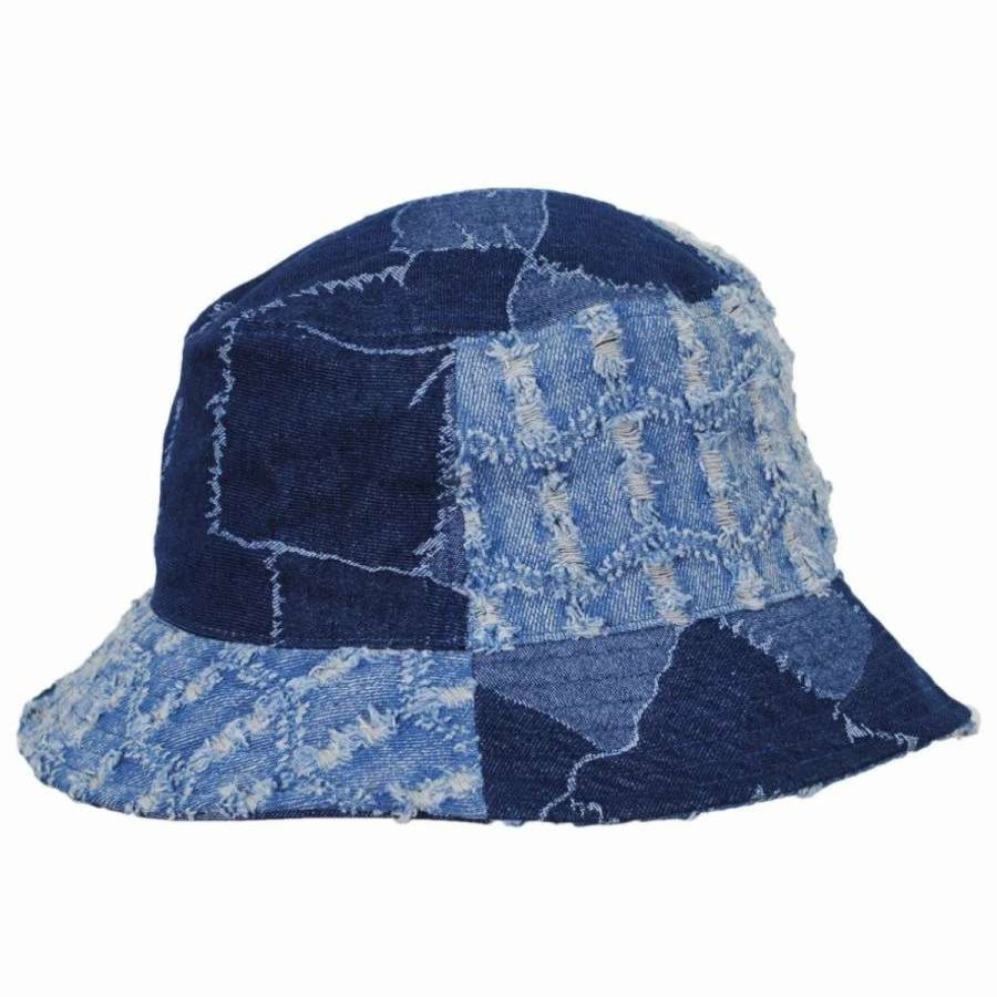 Bucket Hats * | Kangol Patchwork Mashup Denim Cotton Bucket Hat