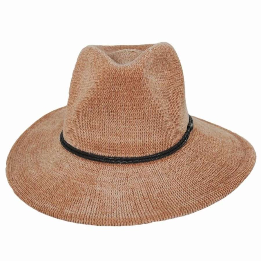 Fedoras * | Scala Celaya Knit Chenille Safari Fedora Hat