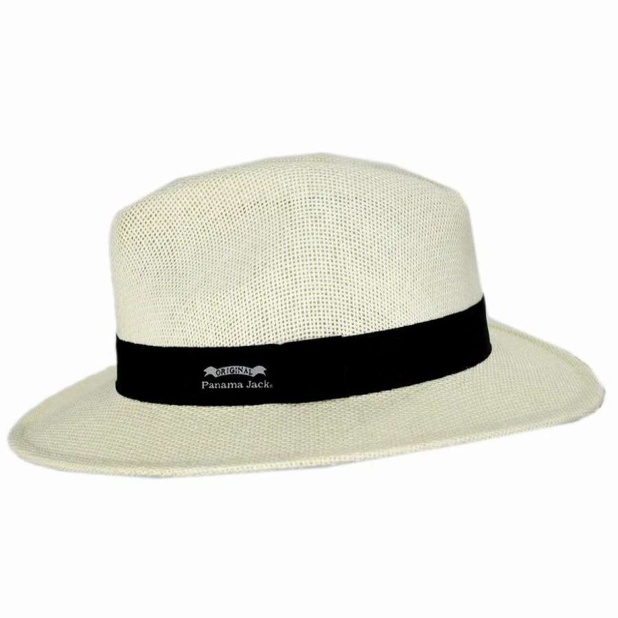 Men'S Hats * | Panama Jack Kingfin Toyo Straw Safari Fedora Hat