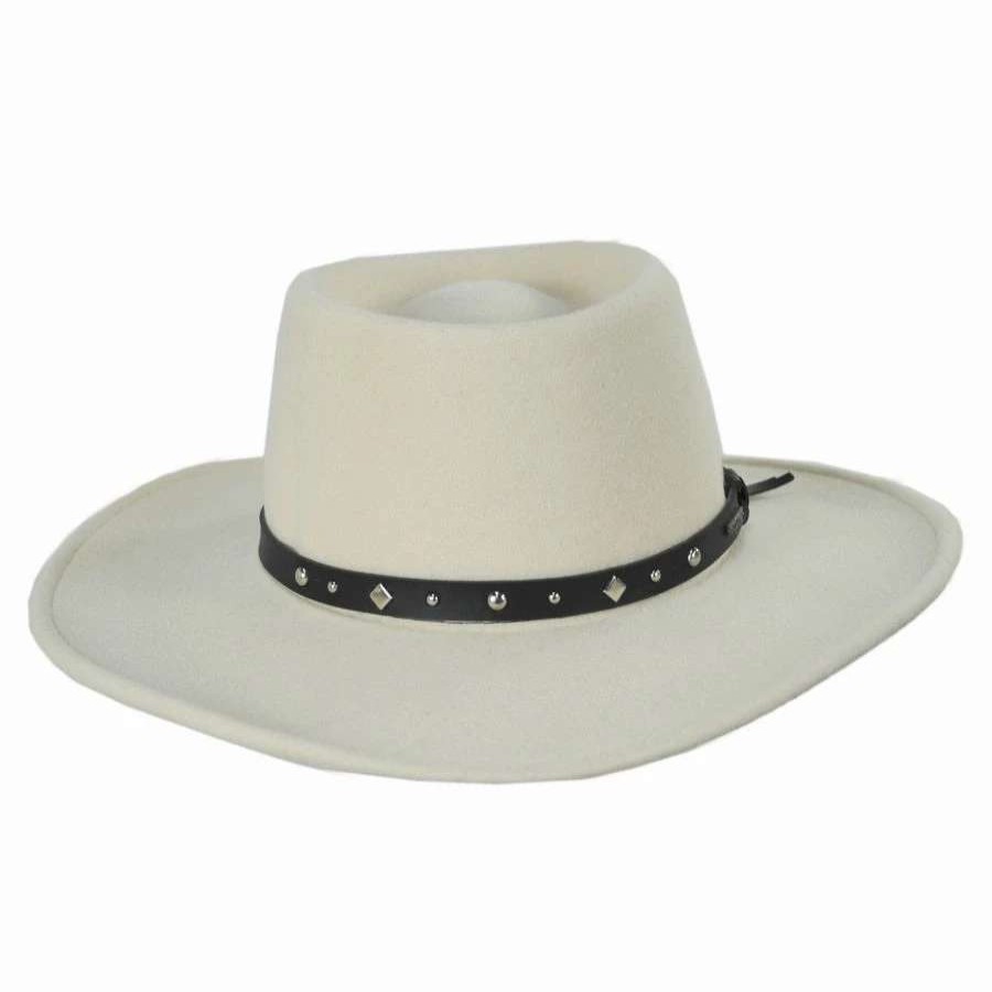 Cowboy & Western Hats * | Stetson Black Hawk Crushable Wool Felt Gambler Cowboy Hat Silverbelly