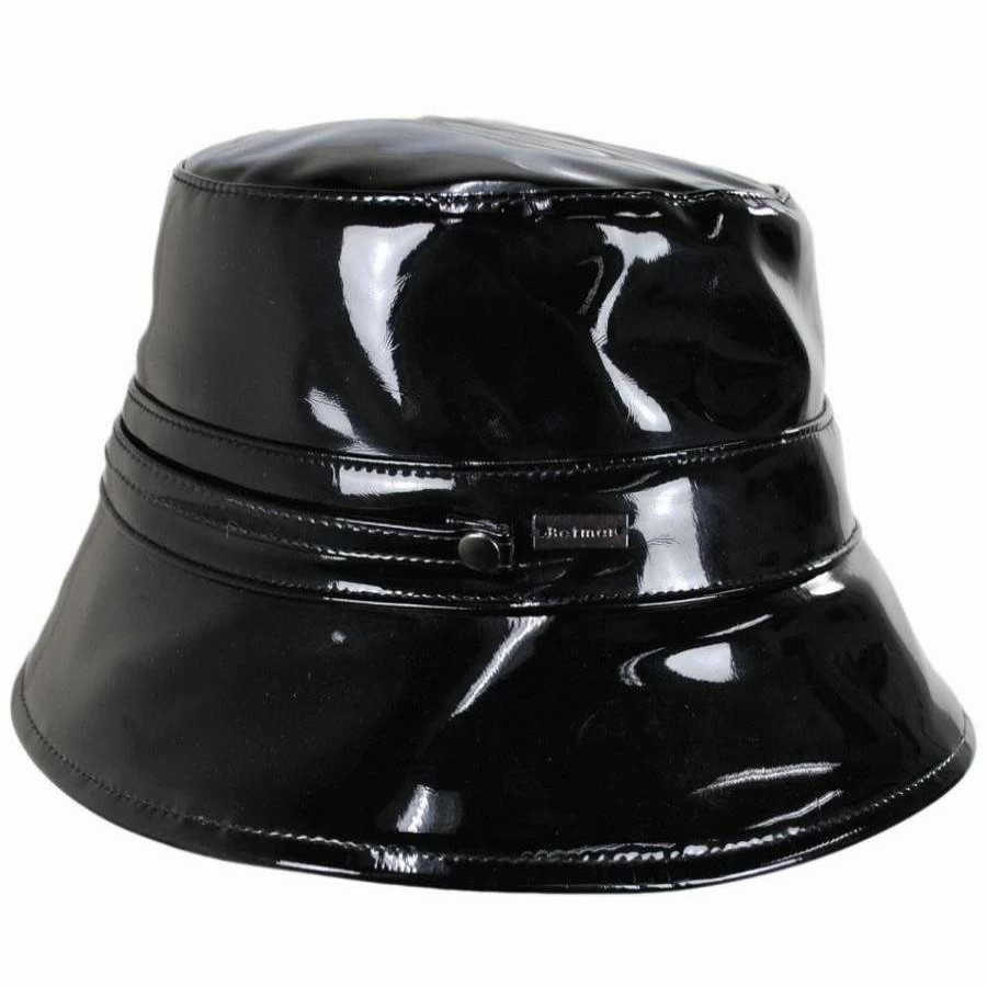 Outdoors * | Eliane Rollable Vegan Patent Leather Bucket Hat