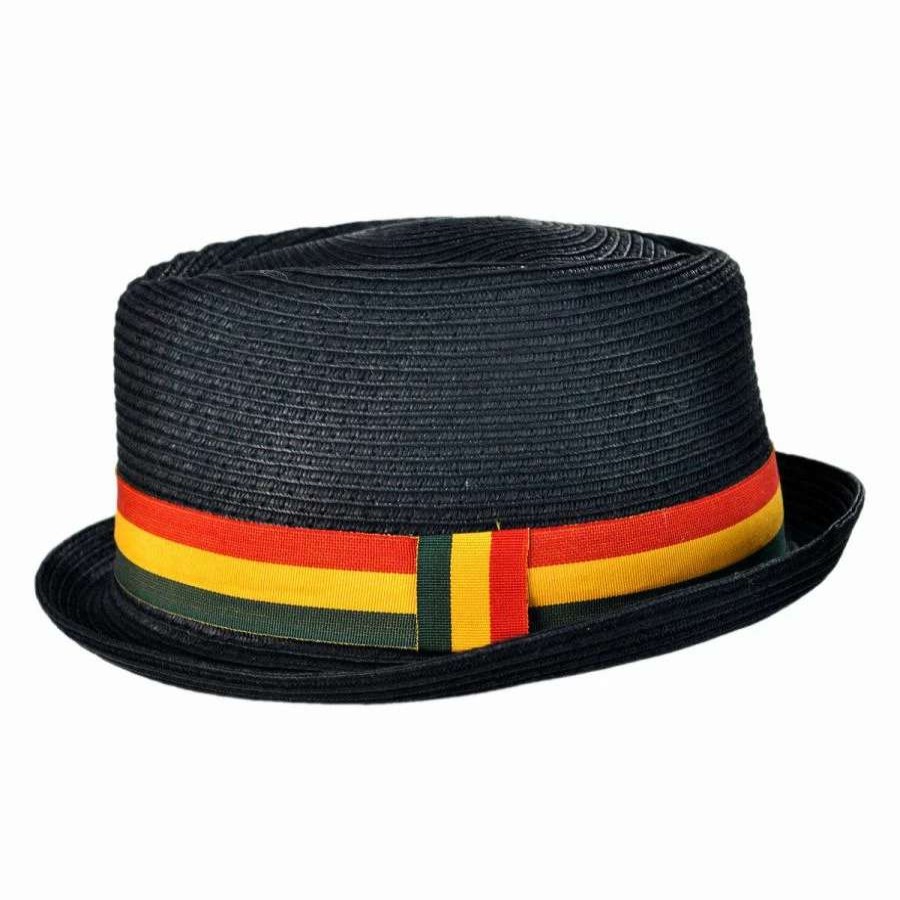 Fedoras * | Rasta Toyo Straw Diamond Crown Fedora Hat