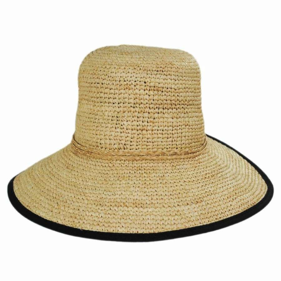 Outdoors * | Scala Via Garibaldi Raffia Straw Facesaver Hat