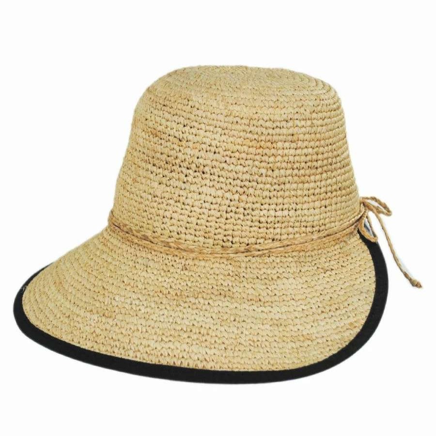 Outdoors * | Scala Via Garibaldi Raffia Straw Facesaver Hat