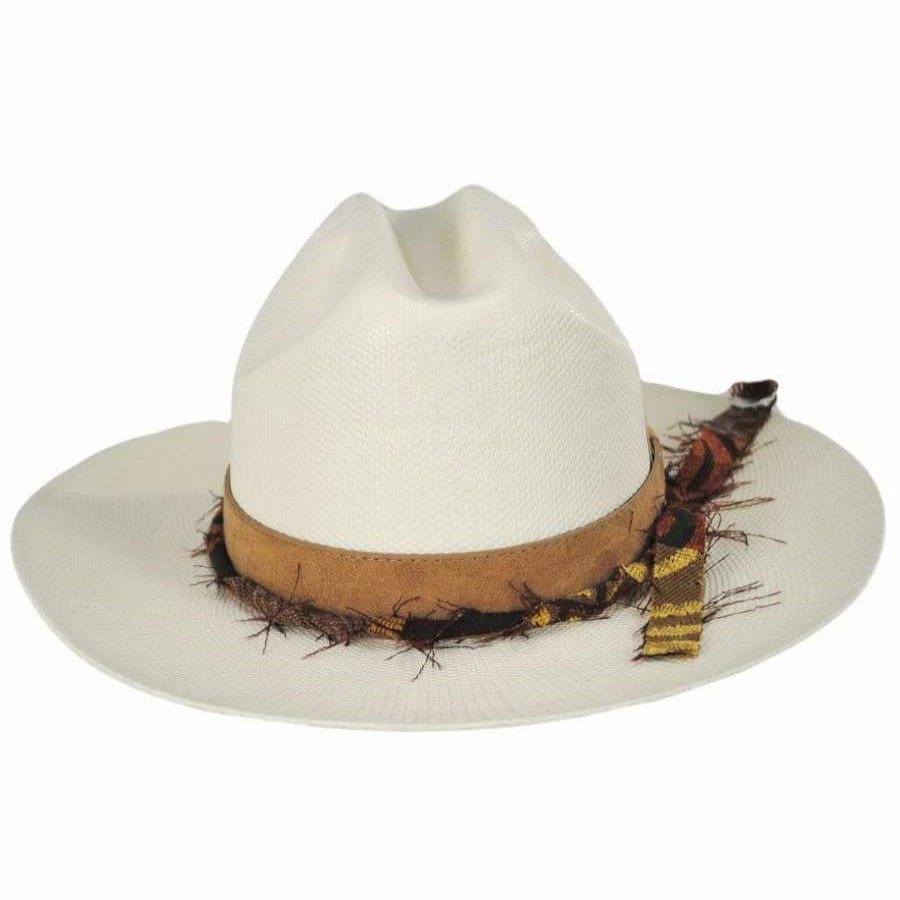 Cowboy & Western Hats * | Vintage Couture Heart Bangora Straw Western Hat