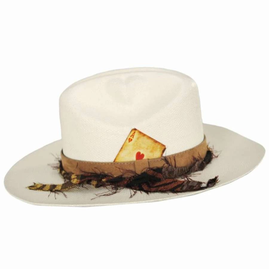 Cowboy & Western Hats * | Vintage Couture Heart Bangora Straw Western Hat