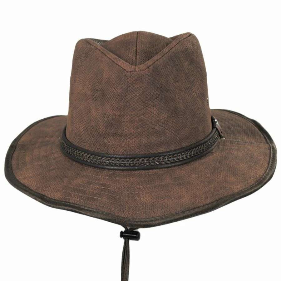 Cowboy & Western Hats * | Rattler Vegan Leather Outback Hat