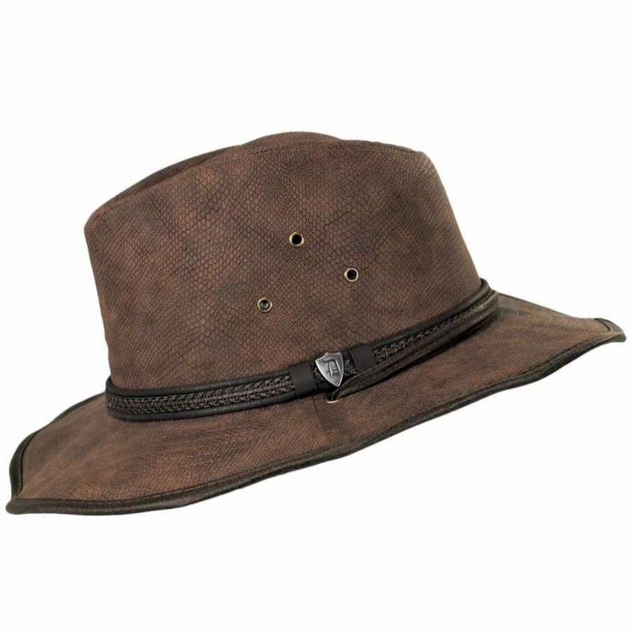 Cowboy & Western Hats * | Rattler Vegan Leather Outback Hat