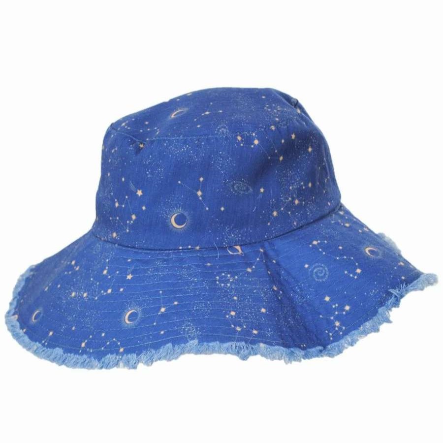 Bucket Hats * | Star Tracker Frayed Cotton Bucket Hat