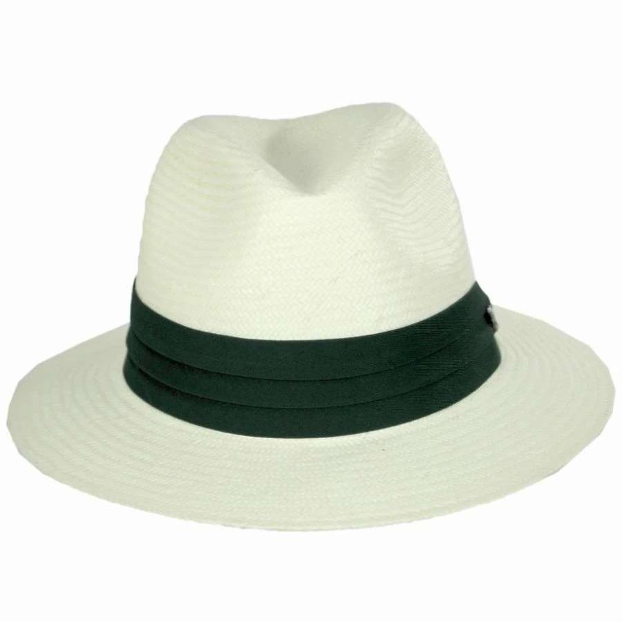 Fedoras * | Toyo Straw Safari Fedora Hat Green Band