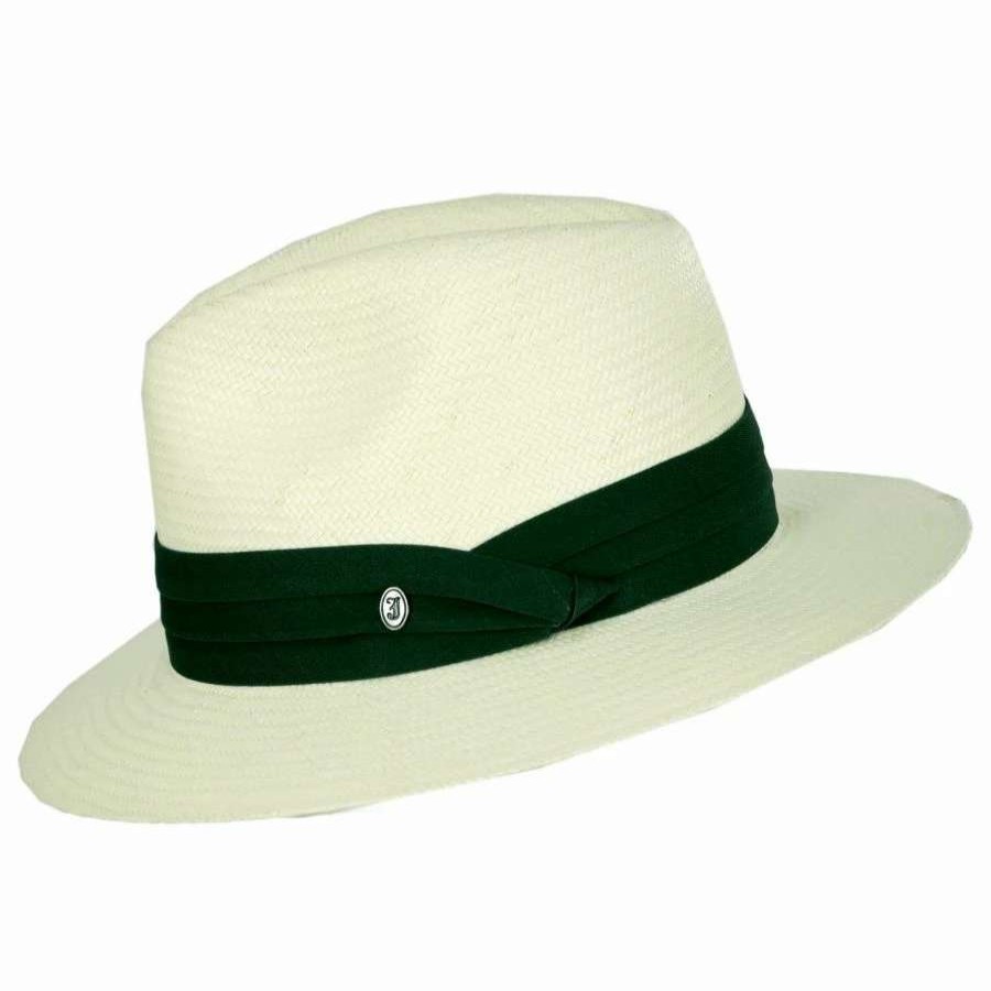 Fedoras * | Toyo Straw Safari Fedora Hat Green Band