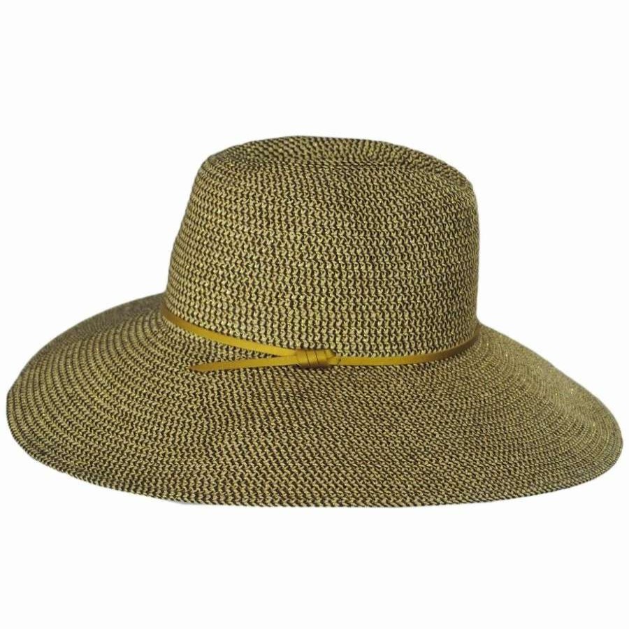 Fedoras * | Harper Braided Toyo Straw Fedora Hat Gold