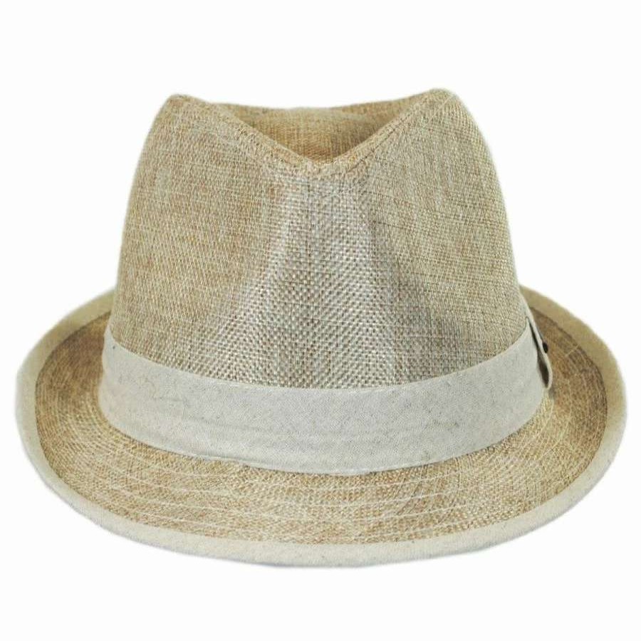 Fedoras * | Stetson Two-Tone Vegan Linen Trilby Fedora Hat